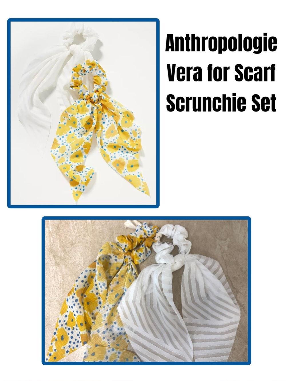 Anthropologie  Scarf Scrunchie Set